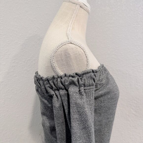 House of Sunny Zip Detail Bardot Sweat Dress Off The Shoulder Stretch Size 6 - Picture 6 of 12